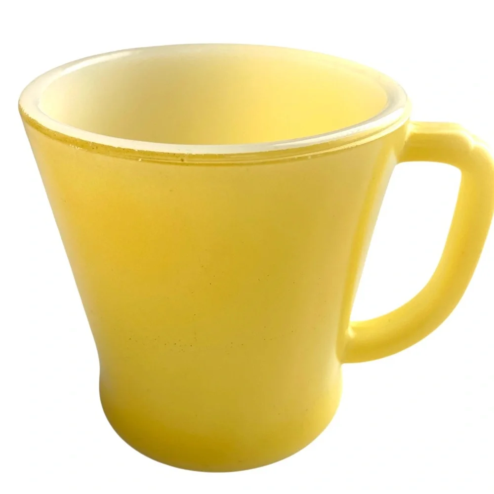Vintage Fire King Yellow Coffee Mug Cup D Handle 1950’s
